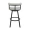 Armen Living Nolagam Swivel Counter Stool in Black Metal with Light Gray Faux Leather 840254335585 - alternate 4